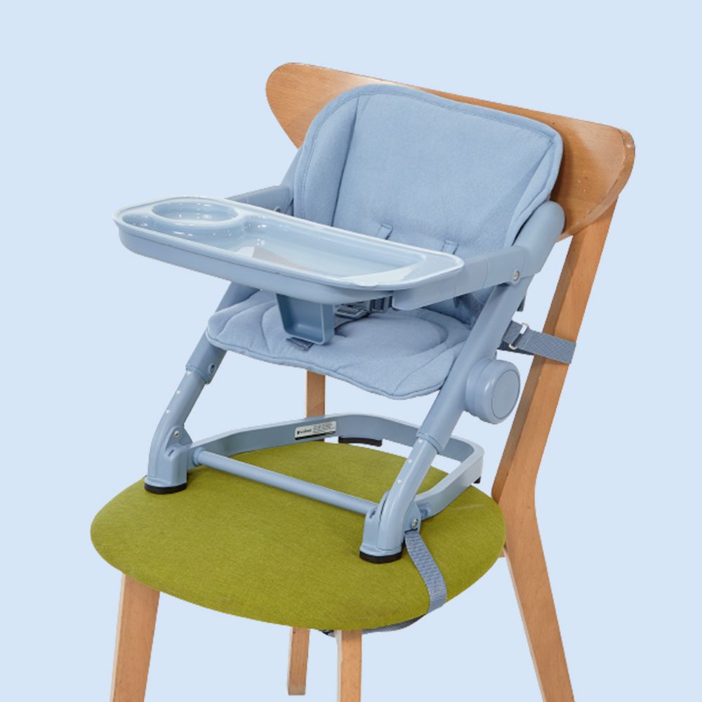 英國 Feed Me攜帶式可升降寶寶餐椅(餐椅+椅墊)+餐椅支撐器-夜幕藍
