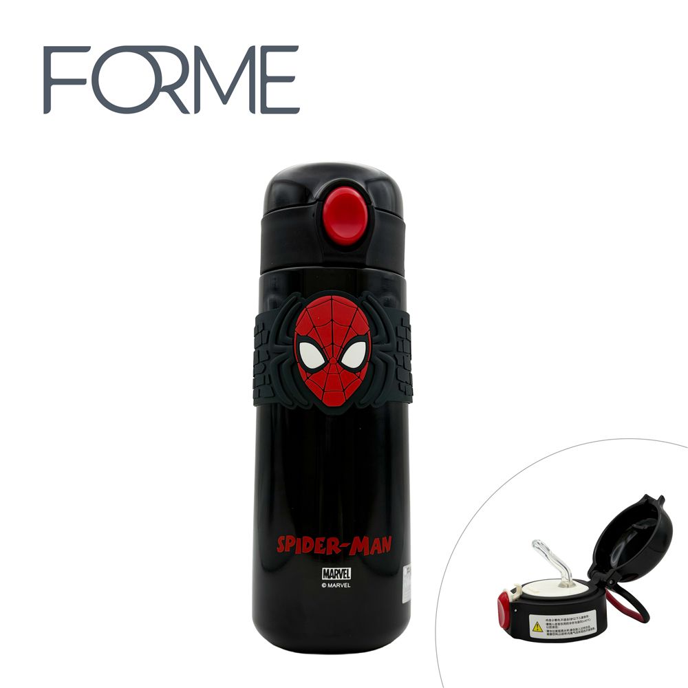 正版授權不鏽鋼保溫 悅飲杯系列 吸管 彈跳杯 500ml - 蜘蛛人_紅 (500ml)