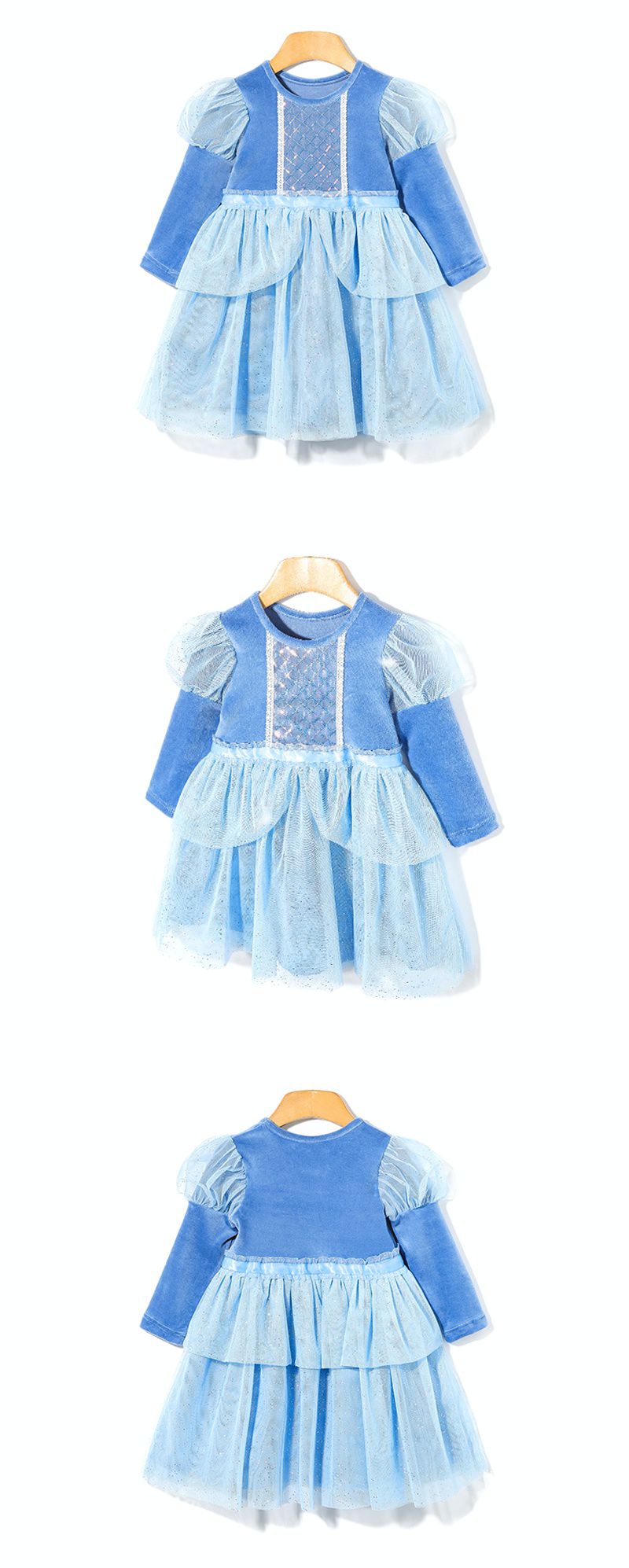 韓國 OZKIZ - 灰姑娘變裝5件組-(含洋裝、皇冠、魔法棒、項鍊、手套