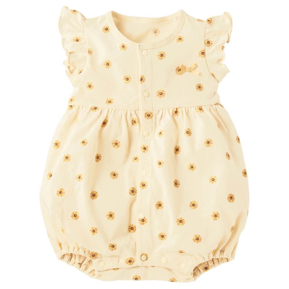 短袖兔裝-滿版印花-黃色