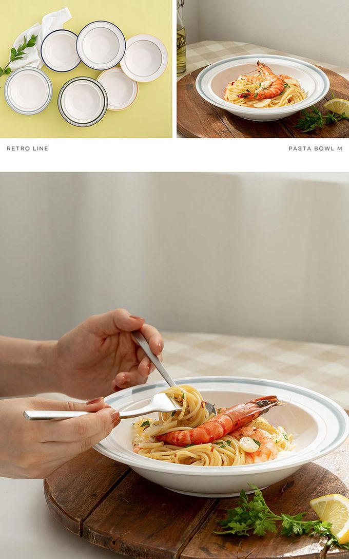 韓國 SSUEIM - RETRO系列極簡ins陶瓷義大利麵盤23cm (橘色)