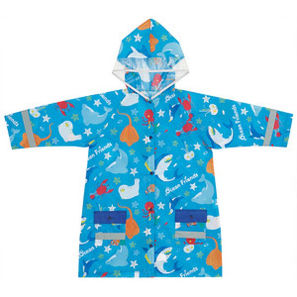 日本 SKATER 代購 - 兒童雨衣(附安全反光貼條)-海底好朋友 (110~125cm通用)
