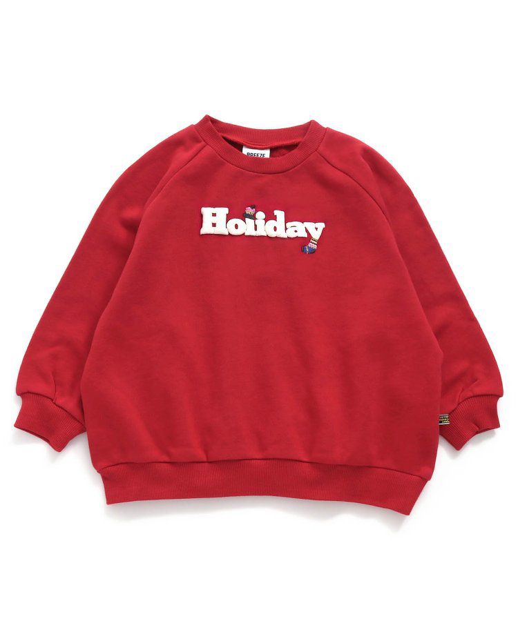 日本 BREEZE - 節慶滿點！裏毛長袖上衣-格紋-奶油米