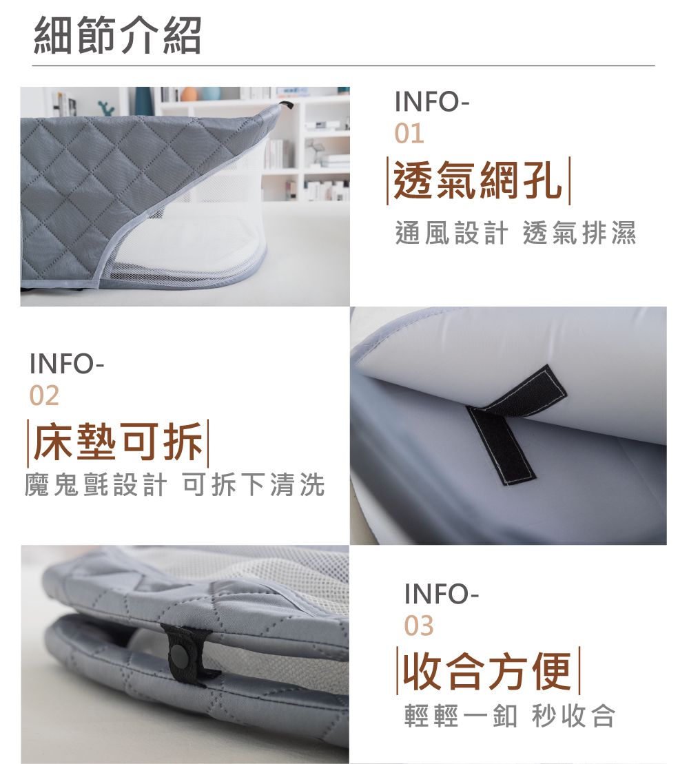 YODA - 可攜式嬰兒床中床/床上床-騎士黑