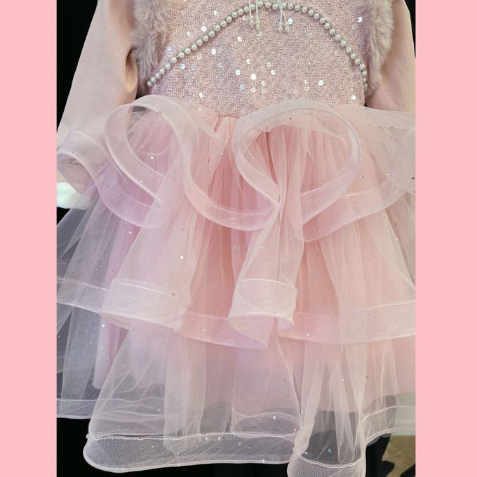 新年拜年淑女新式旗袍領鋪棉波浪網紗洋裝