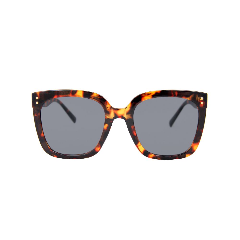 ALEGANT - 時髦復古琥珀花紋貓眼大方框墨鏡│UV400太陽眼鏡