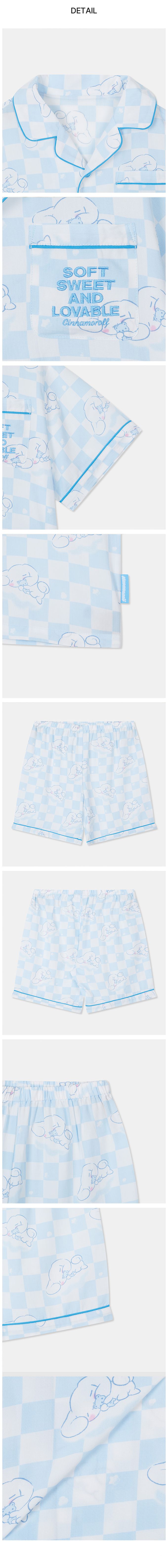 韓國童裝代購 - SPAO KIDS短袖睡衣套裝-卡通人物大耳狗-淺藍