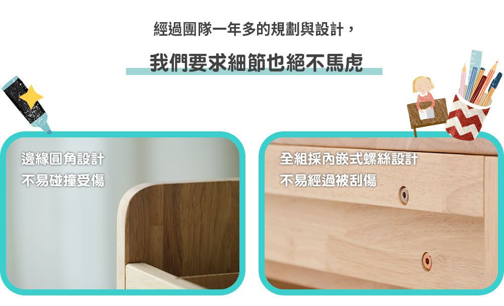 Man & Kids 寵小孩生活家居 - ∞無限成長書桌椅-簡配兩件組