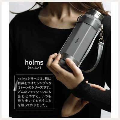 日本 CB Japan - holms八角形不繡鋼保冷保溫瓶(附提帶)-深卡其-460ml