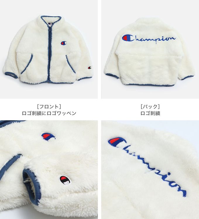 日本 Chil2 - Champion聯名 保暖毛絨外套-白