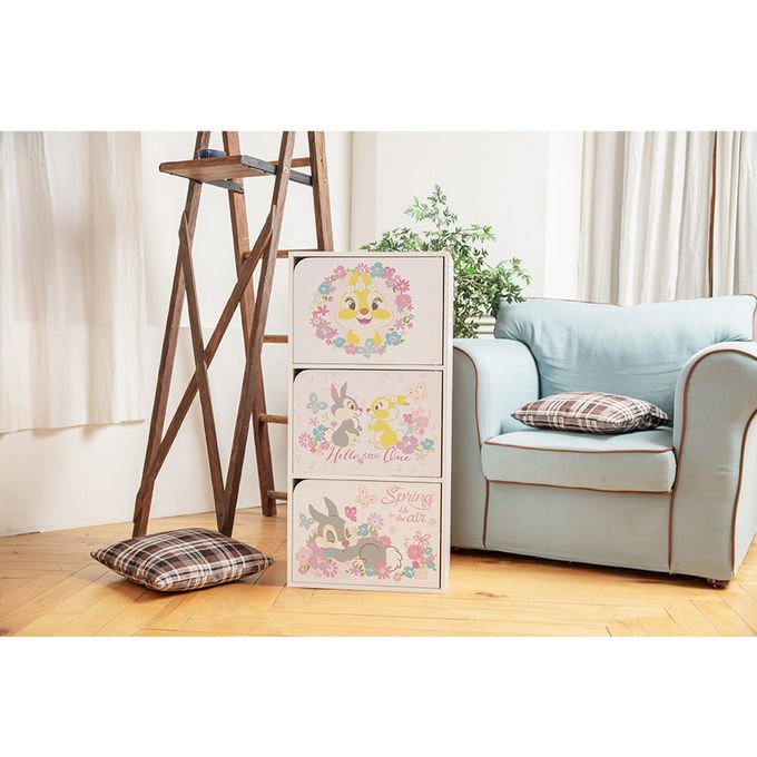 收納王妃 - 迪士尼 Disney【櫻花桑普邦妮】三層收納櫃 三層三門櫃雙層櫃 收納櫃 木櫃 書櫃