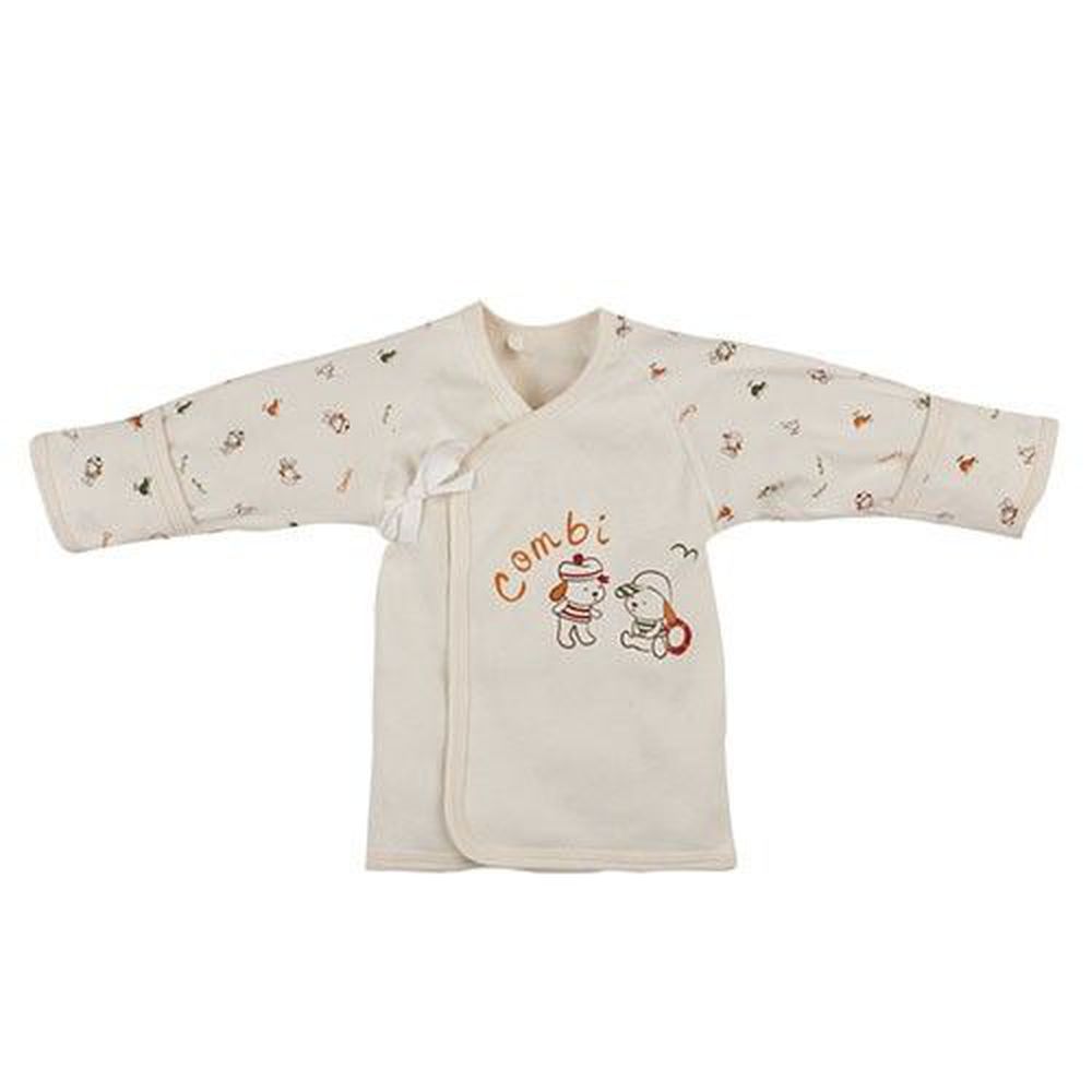 日本 Combi - 反折袖肚衣(有機棉)-小水手-米色 (50cm)