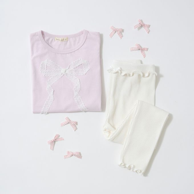 日本 Lycee mine - 彈力荷葉腰圍羅紋合身長褲-點點-卡其杏