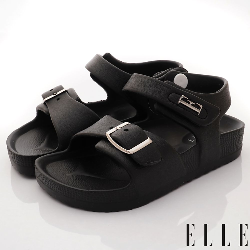 ELLE - 台灣製ELLE輕便休閒涼鞋-K233876黑(中小童段)-休閒涼鞋-黑