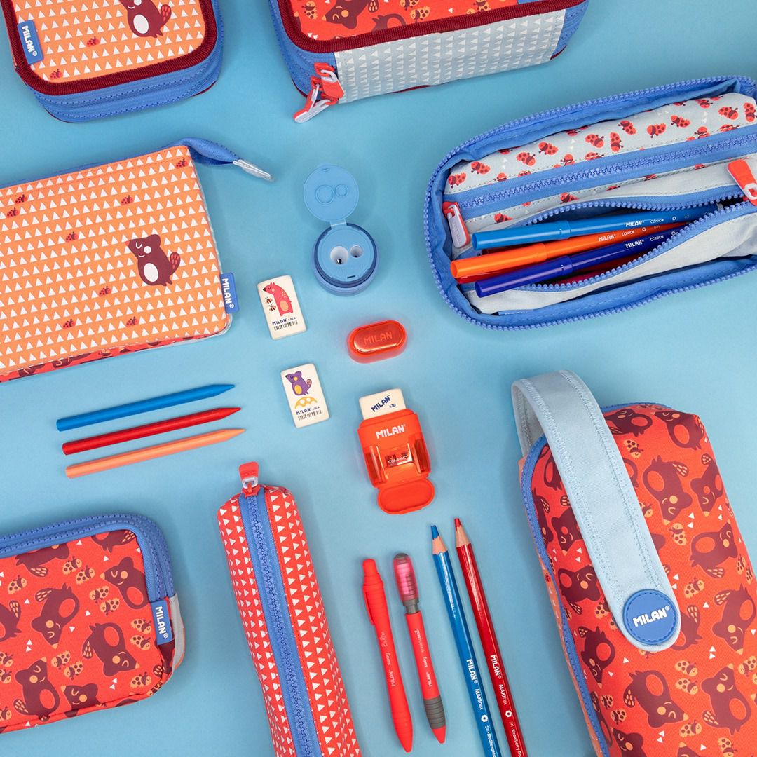 MILAN - 文具袋_瓢蟲與小松鼠(3層不含筆)