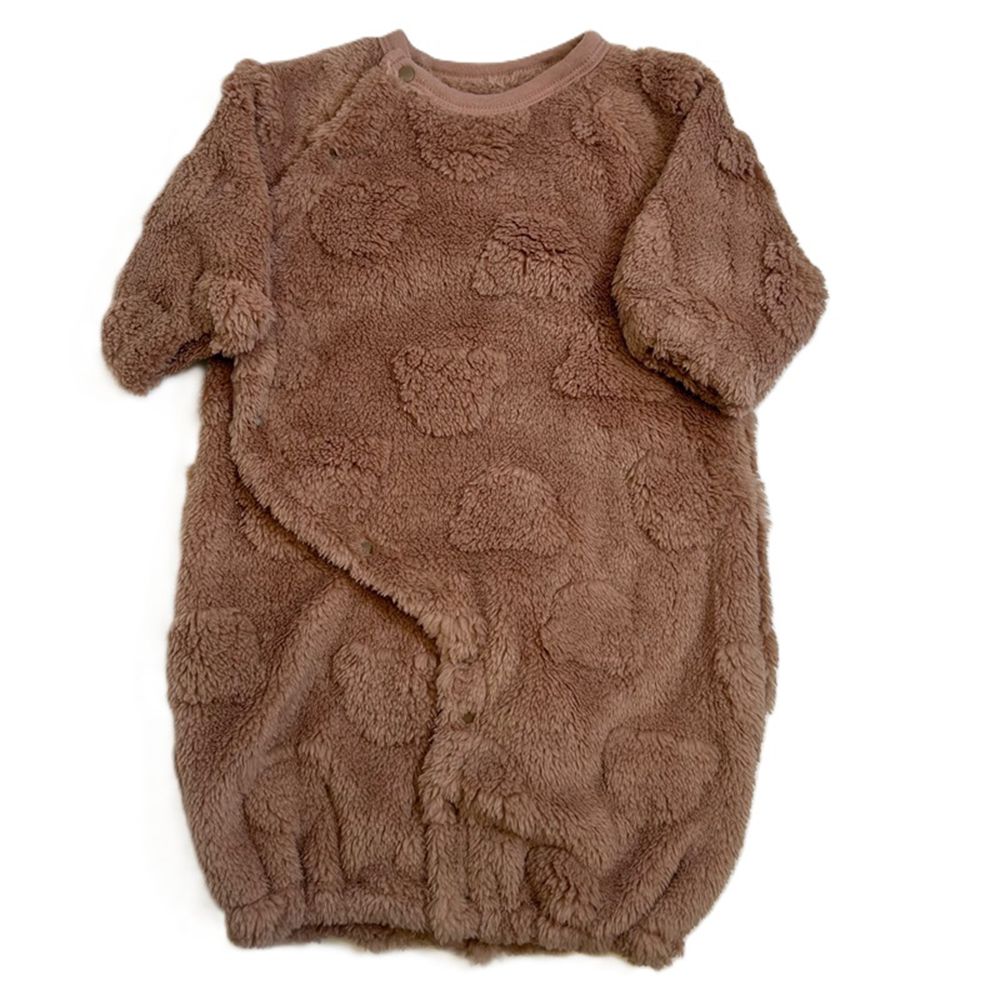 刷毛連身衣-小熊-咖啡色 (50~60cm)