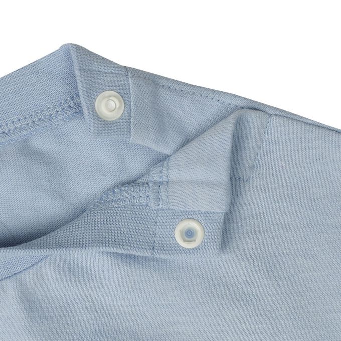 akachan honpo - 短袖拼接T恤-淺藍色