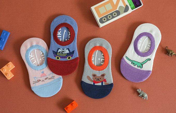 韓國 Daily Like - 兒童襪子/船型襪4入組-動物日常