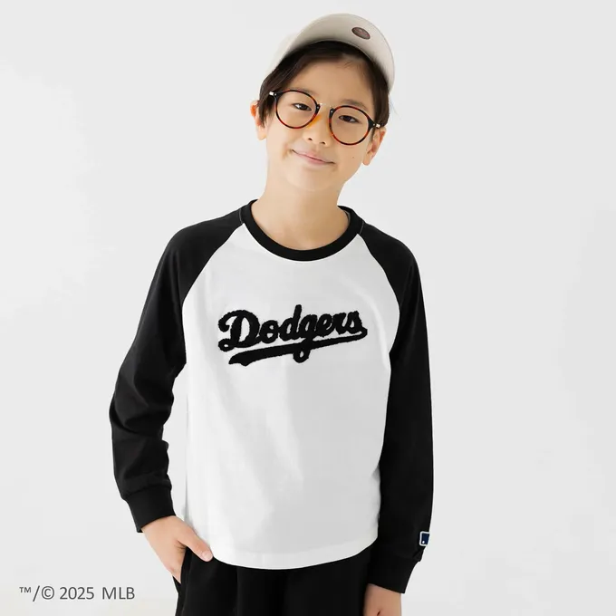 日本 Chil2 - MLB聯名 立體刺繡長袖上衣-紐約洋基-深藍
