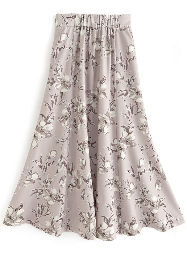 日本 GRL - 浪漫碎花修身長裙-春櫻粉