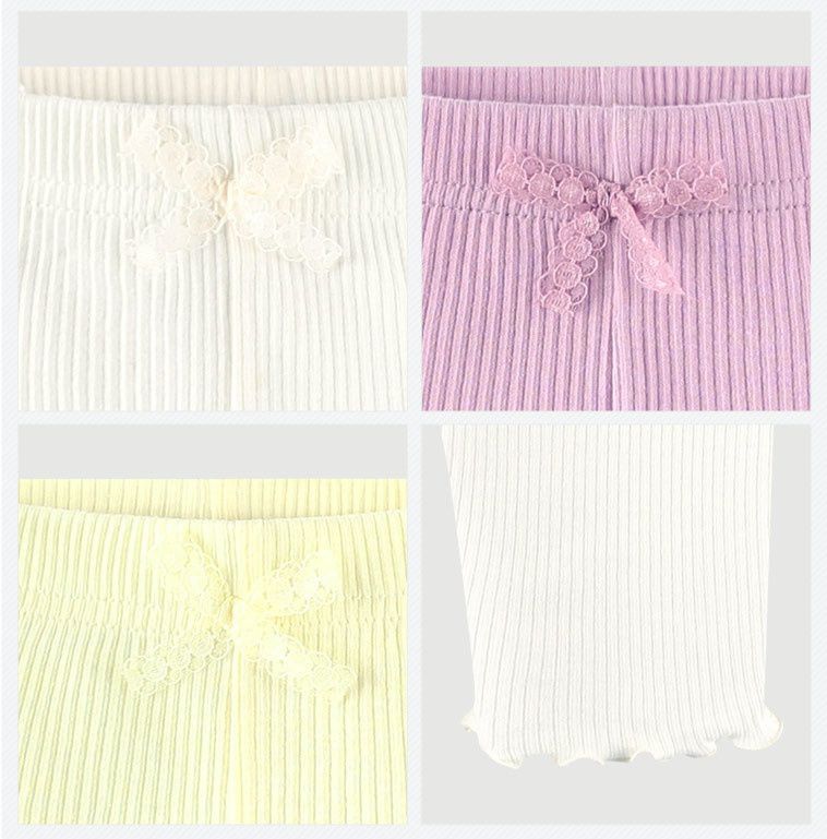 韓國 milk mile - 捲捲褲管羅紋五分內搭褲-紫