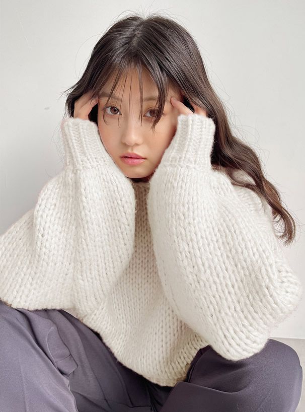 日本 GRL - 聯名款 慵懶麻花編織毛衣-活力橘