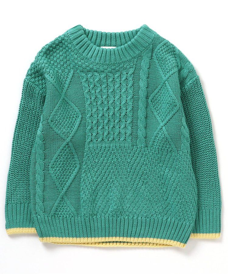 日本 BREEZE - 可水洗明亮色滾邊針織毛衣-耀眼橘