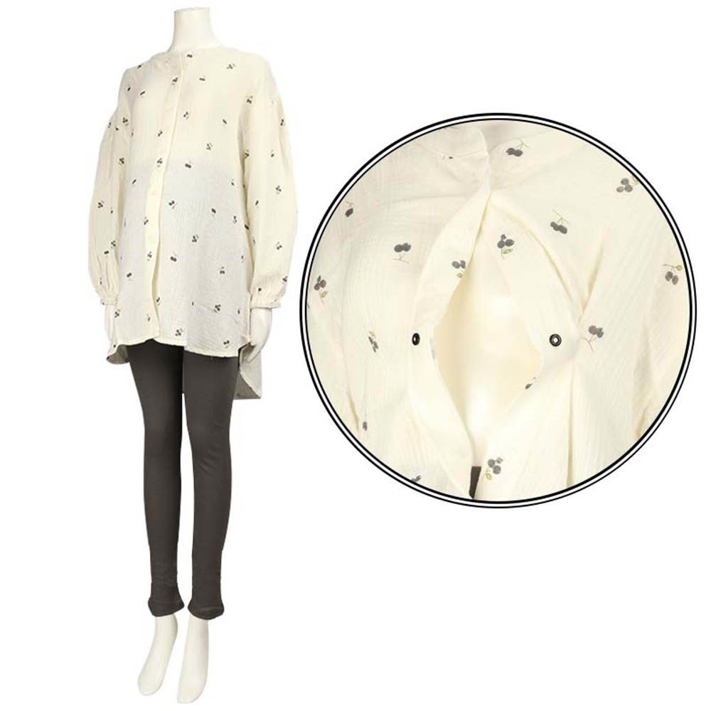 長袖家居服-蓬鬆棉紗-象牙白色