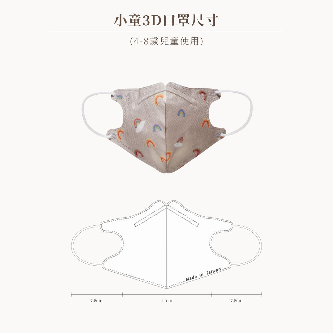 易廷 - 小童/兒童醫療級3D立體口罩/雙鋼印/台灣製-Kuroro黃綠藍&小星星 (建議4-8歲適用)-30入/盒