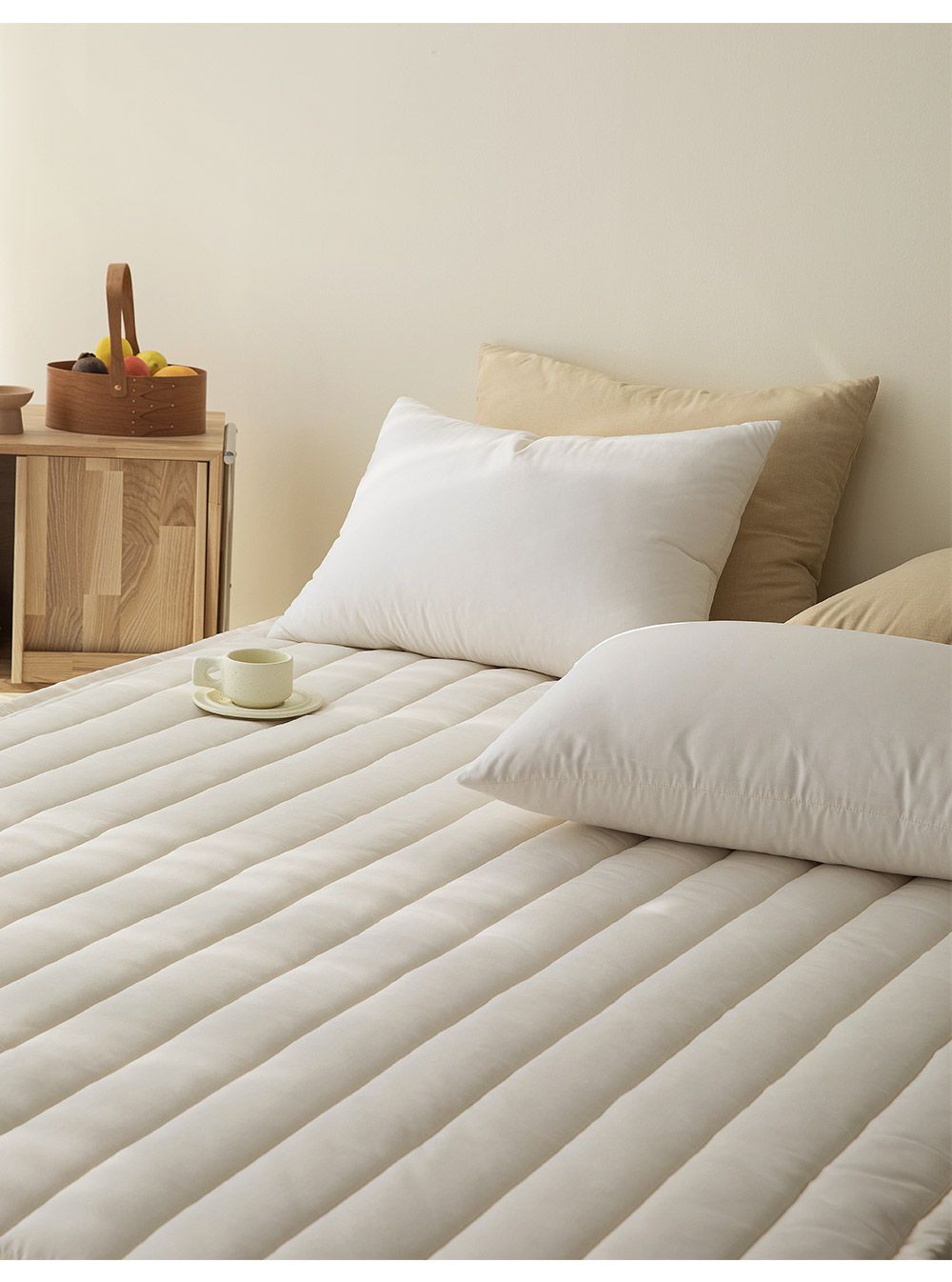 韓國 Maatila - 可水洗超細纖維桃皮感保潔墊/睡墊-象牙白