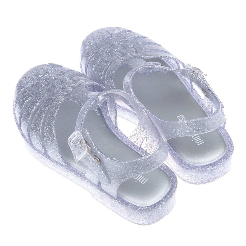 Melissa - 閃耀果凍銀兒童涼鞋漁夫鞋香香鞋-銀色