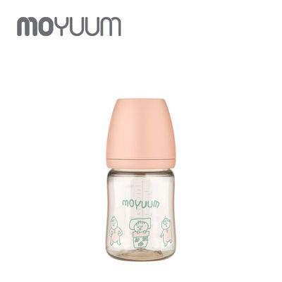 韓國 MOYUUM - PPSU 寬口奶瓶-乖乖睡寶貝(珊瑚粉)-170ml (0m+)