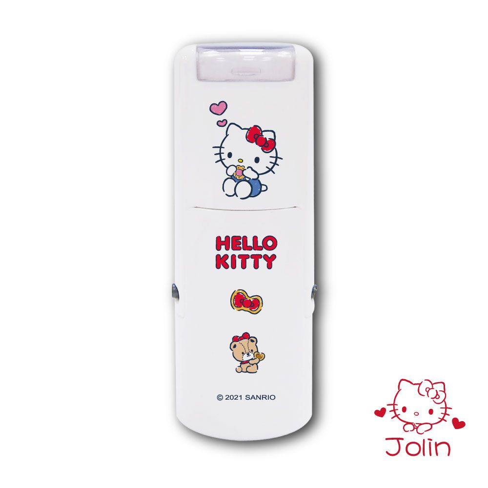 吉祥刻印 - Hello Kitty橡皮事務回墨印章-紅色墨-印面尺寸:圓形直徑1.2cm (印面尺寸:圓形直徑1.2cm)