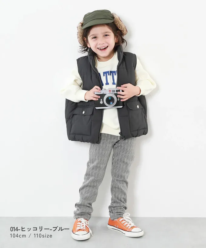 日本 devirock - RICH WARM 保暖裏毛合身長褲-細格紋-杏