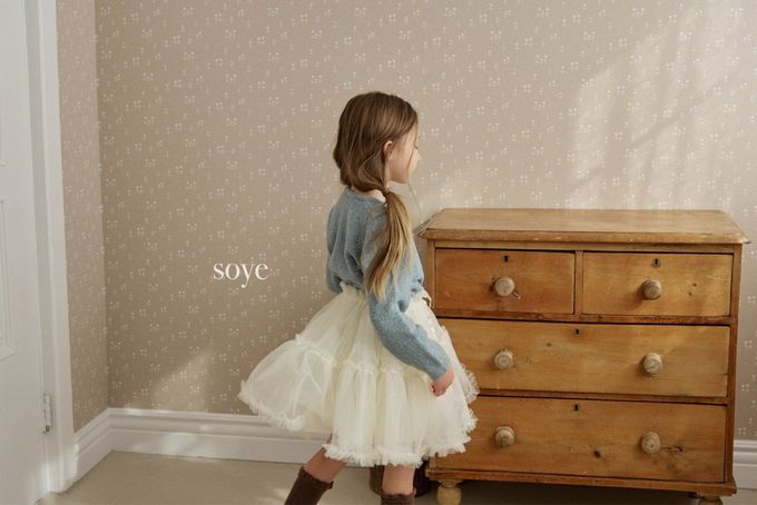 韓國 soye - 夢幻蕾絲層次拼接蓬蓬裙-奶油白