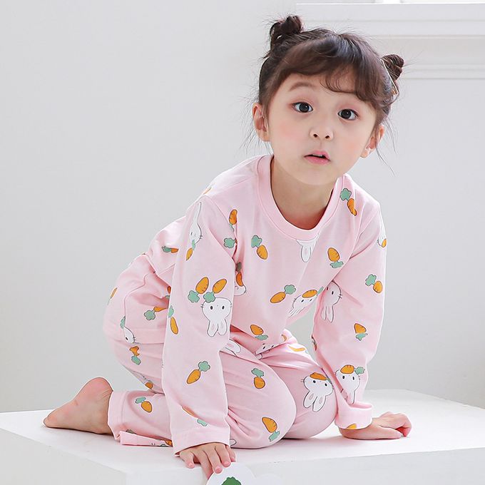 正韓 Cogibu - 極舒適無螢光劑 100% 有機棉幼兒/兒童睡衣/家居服套裝組-兔寶寶