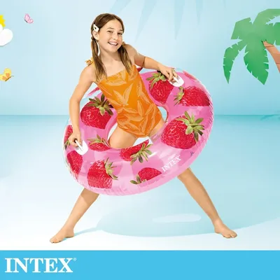 INTEX - 夏日水果游泳圈-直徑107cm 適用9+-草莓 (56261NP)