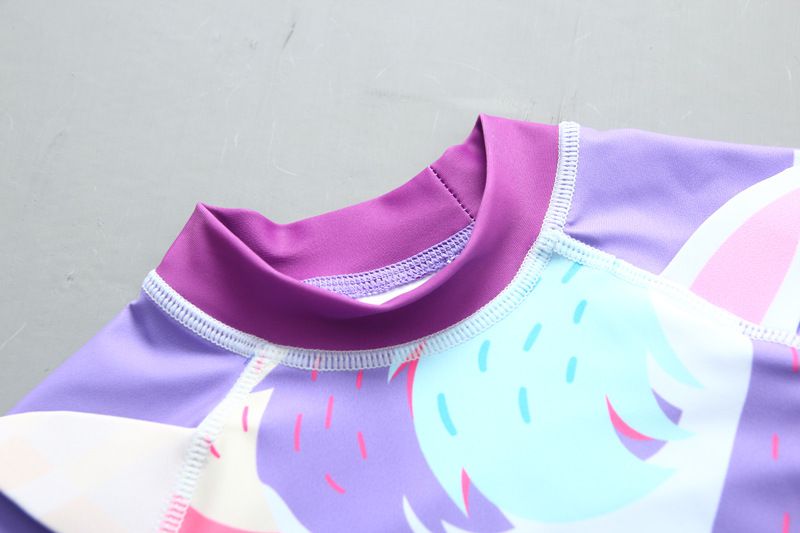 女寶防曬長袖泳裝套裝(附帽子)-夢幻獨角獸-紫色