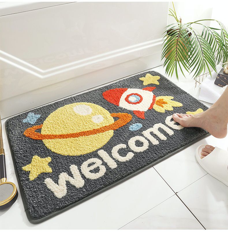 快速吸水植絨浴室腳踏墊-星光宇宙飛船