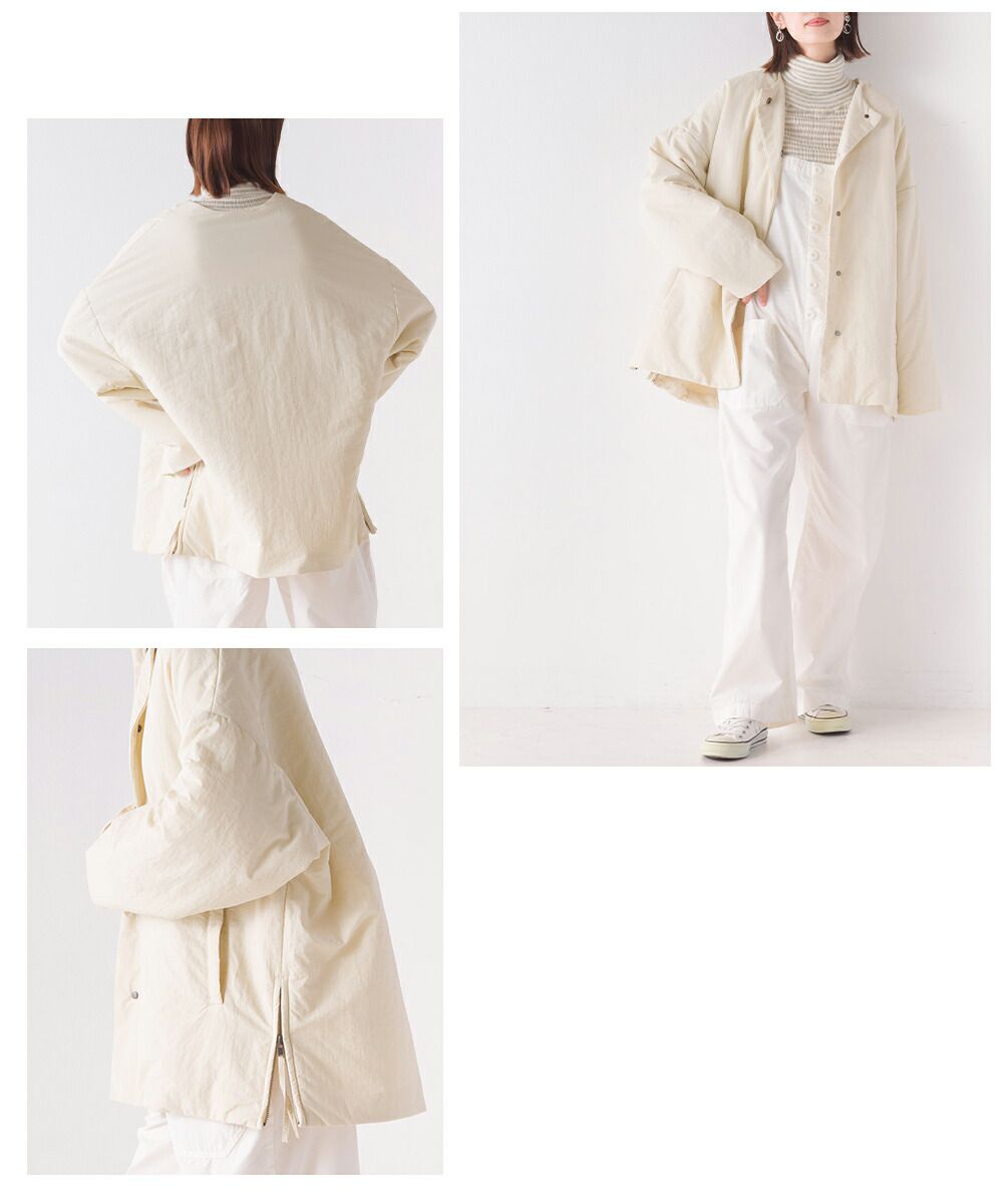 日本 OMNES - [撥水加工] 休閒百搭鋪棉外套-淺軍綠