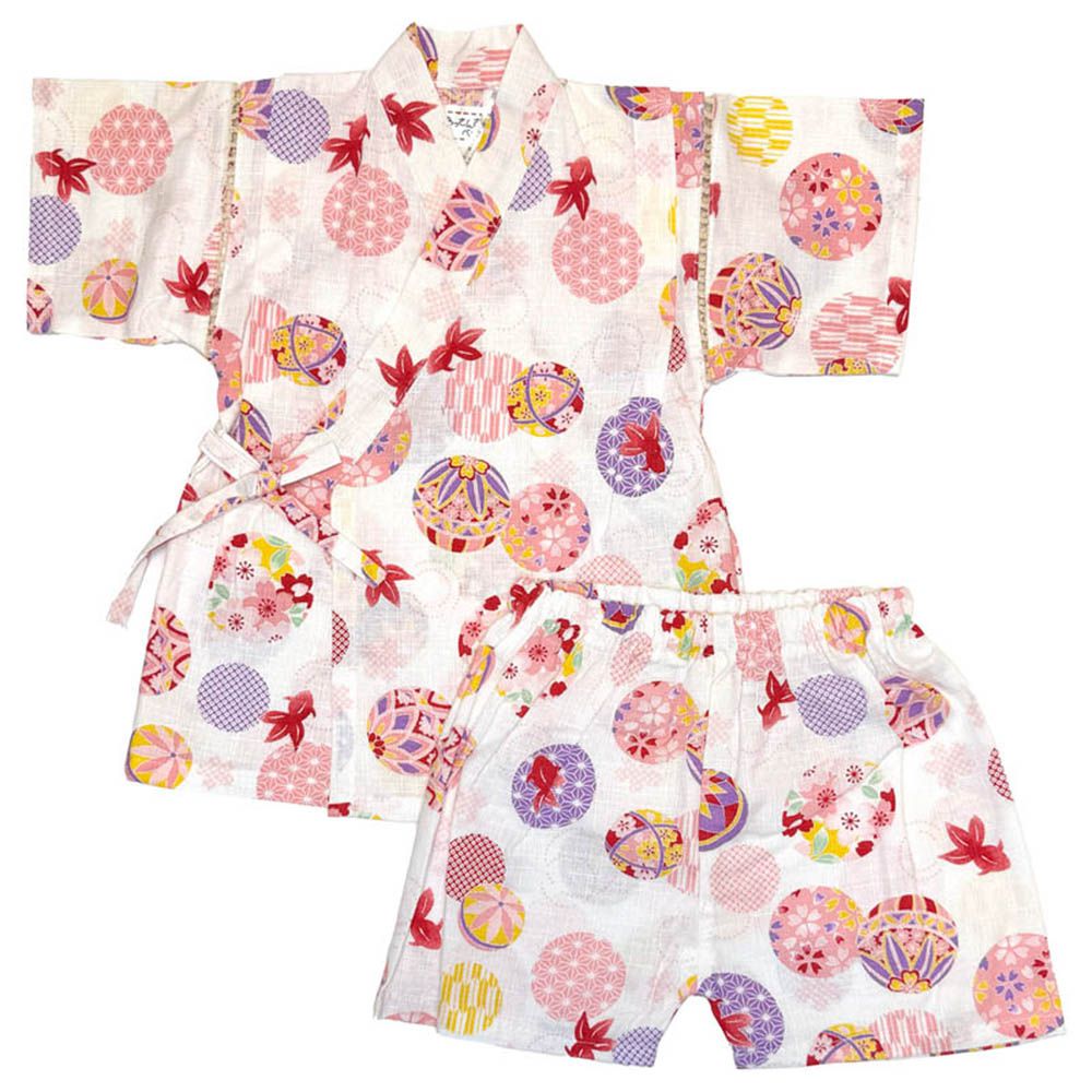 兩件式甚平-淡白色