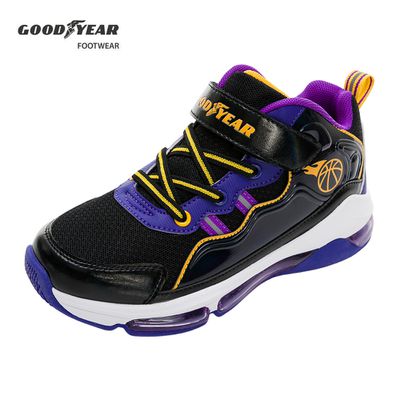GOODYEAR - 固特異 雷幻戰神III 童鞋 緩震氣墊運動鞋 GAKR38720-緩震氣墊-黑紫-22~25cm