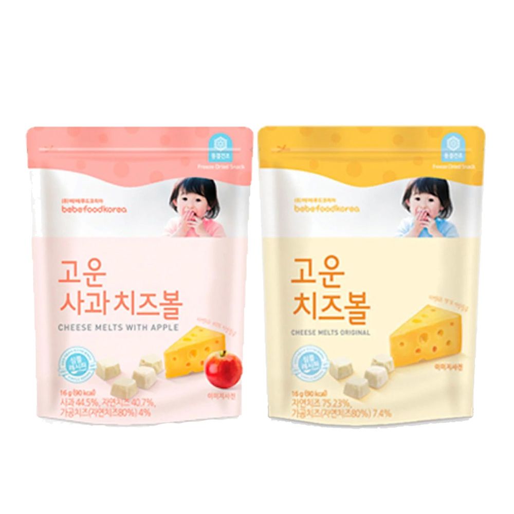 韓國bebefood寶寶福德 - 起司優格豆豆2入組-(原味*1+蘋果*1)