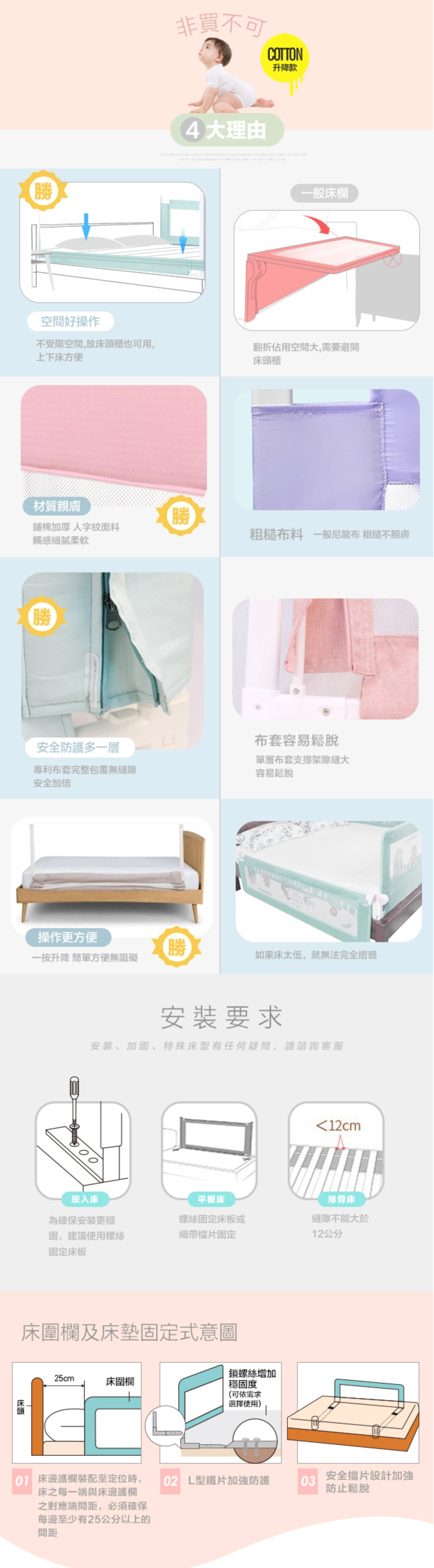 福利品下殺價【YODA 床圍、護欄】垂直升降款更安全更省空間