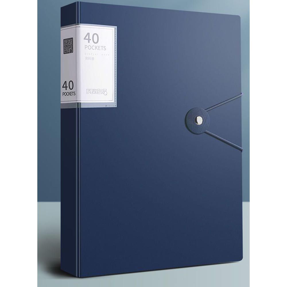 A4文件/考卷/獎狀收納資料夾-釦環顏色隨機-深藍色-30.5x20.5cm