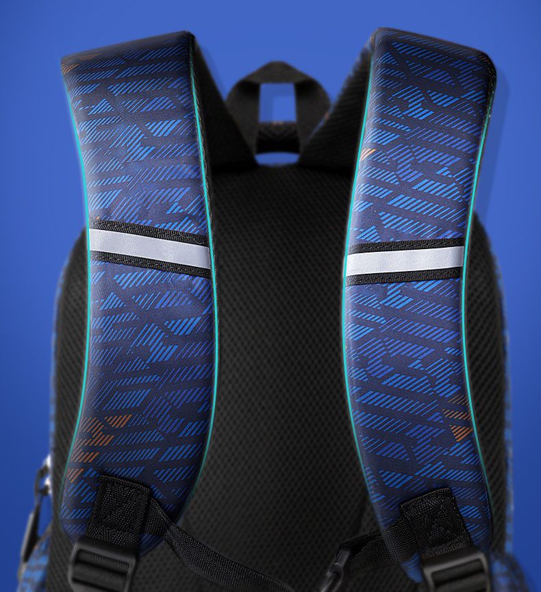 卡通大容量多功能透氣減壓書包-卡通人物蜘蛛人-深藍色 (建議160-175cm)-32x21x47cm