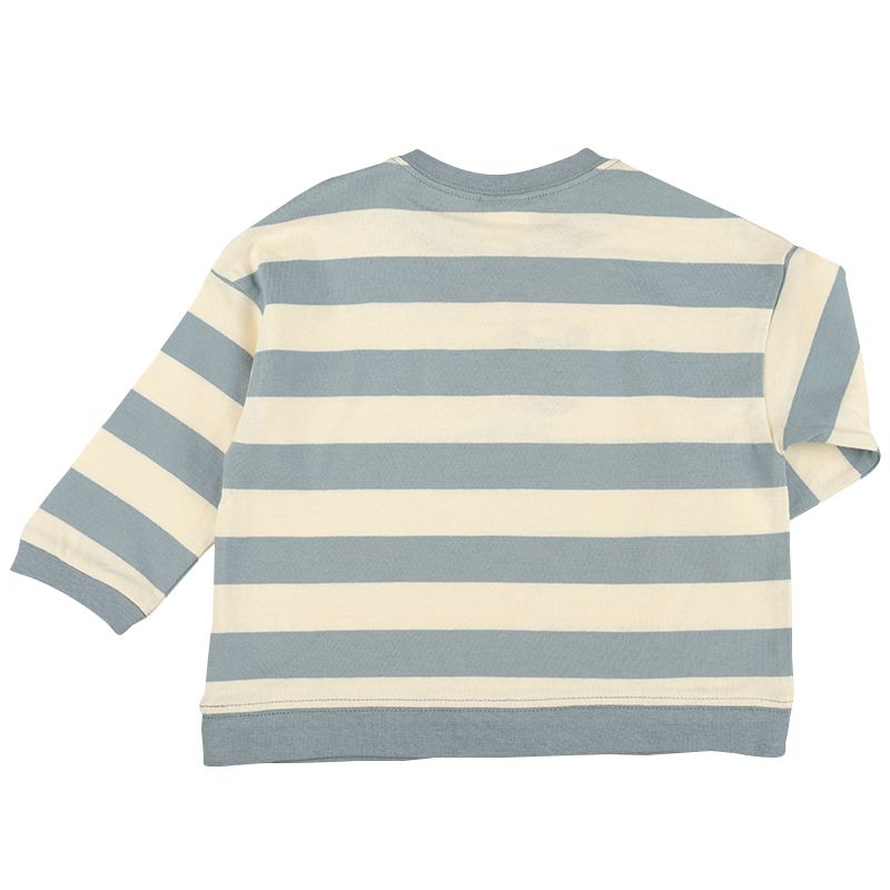 akachan honpo - 長袖T恤-動物凸毛繡-藍色