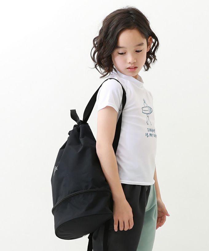 日本 devirock - 雙色設計防水分層便利游泳背包/水桶包-紫x淺灰 (43.5x34x16.5cm)