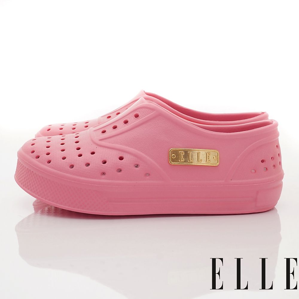 ELLE - 台灣製ELLE洞洞輕量便鞋(中小童段)-休閒鞋-粉紅