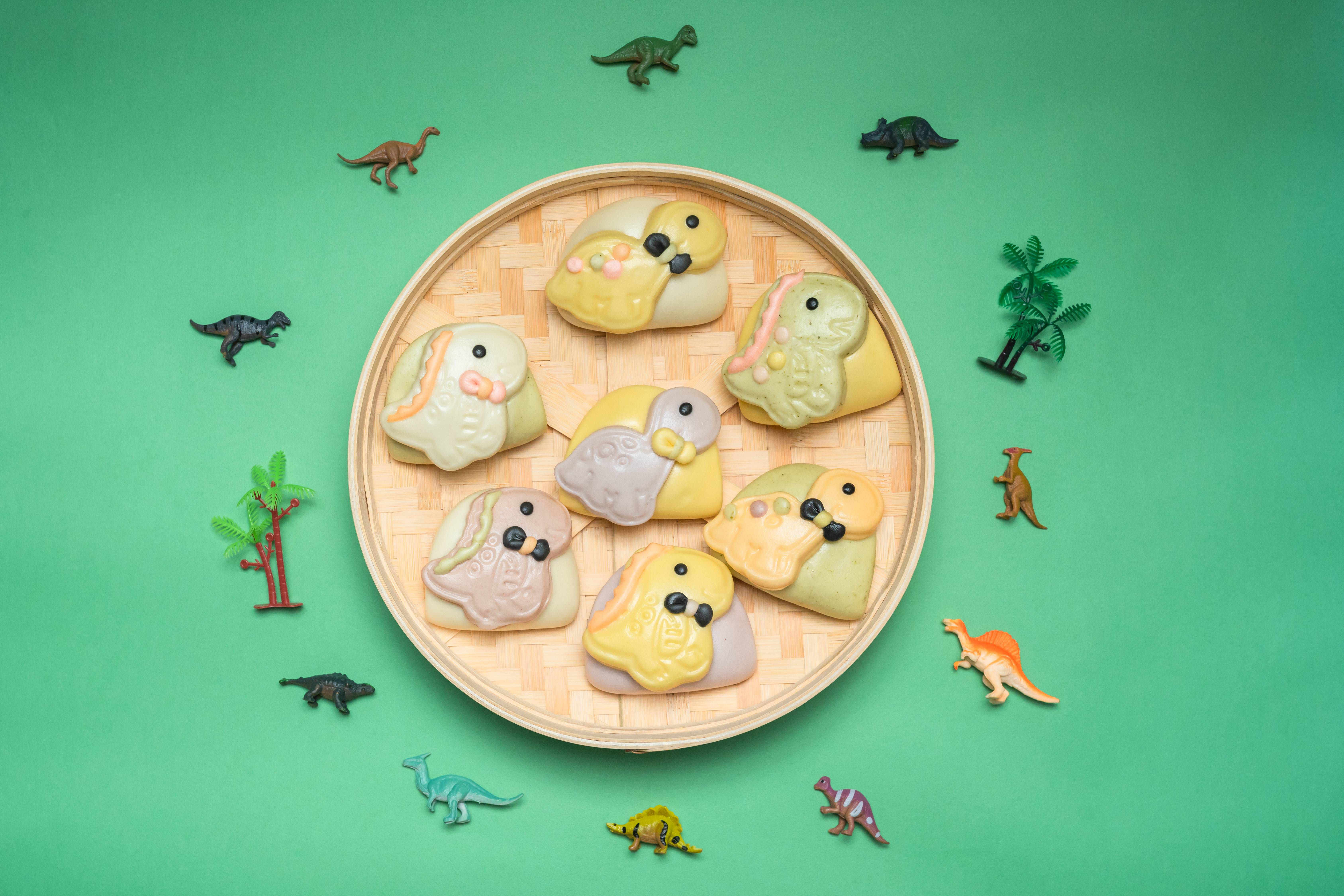 老甜媽手工饅頭 - 彩虹小恐龍造型刈包